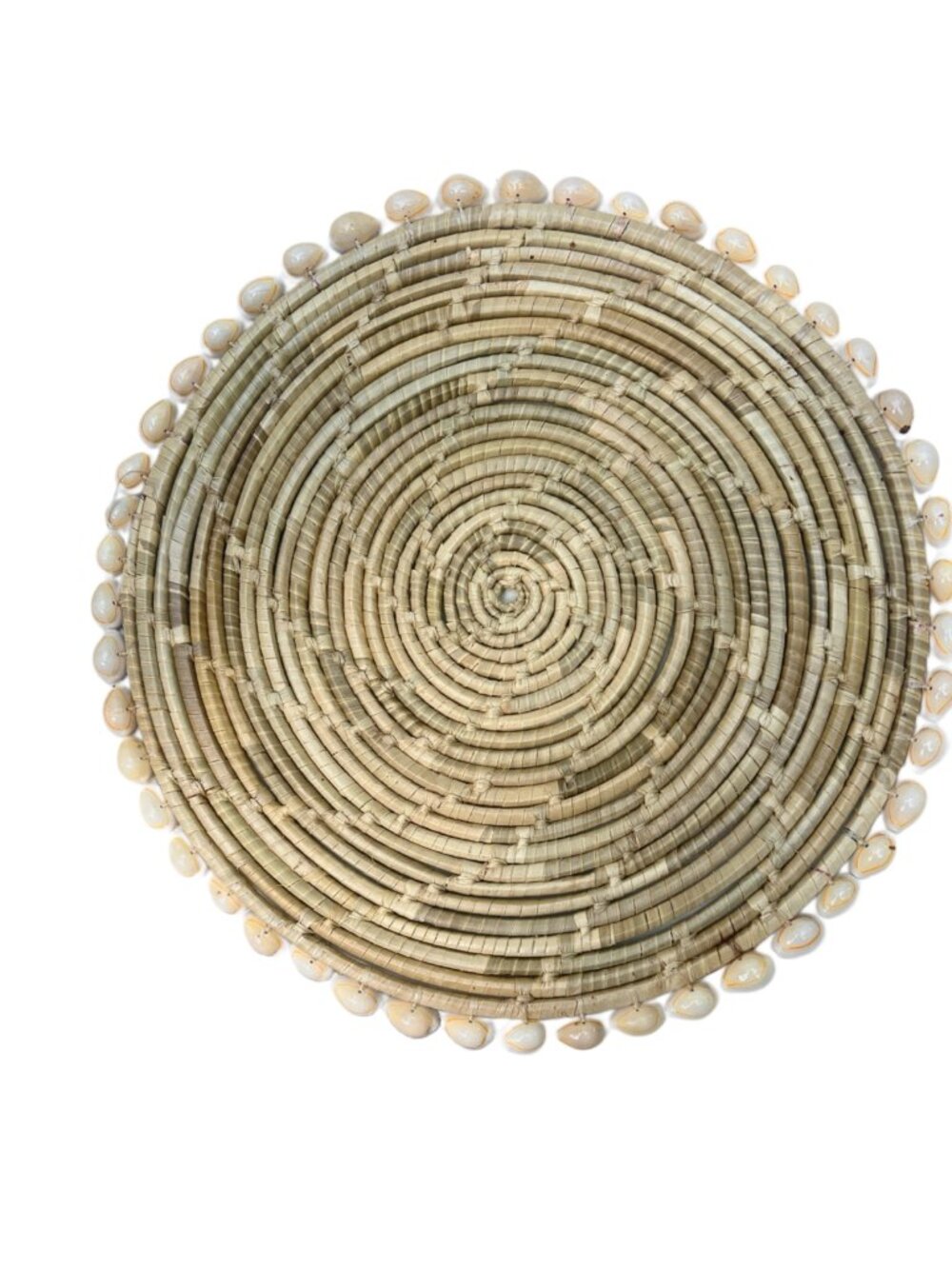 Handwoven Straw Placemat With Shell Accent - Set Of 4  Natural & Elegant Table